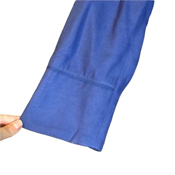 White‎ House black market blue linen blend cropped blazer - Picture 11 of 11